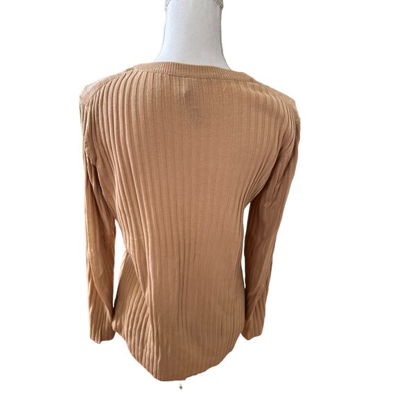 Design Lab Lord & Taylor Tan Ribbed Sweater - Picture 4 of 6